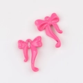 Colgantes de lazo rosa con acabado esmaltado y cristales para joyería DIY - Rosa rojo
