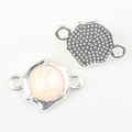 Makro-Detail von Planeten-Anhänger aus Legierung mit Perleneinlage für DIY-Schmuck - Gelb Rosa