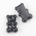Detail of glossy black bear-shaped charms for DIY jewelry making and crafting - 20 Pieces Set / Black