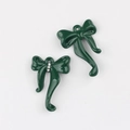 Detalle de colgantes de lazo verde oscuro con diamantes para bisutería artesanal - Verde Oscuro