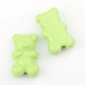 Macro shot of light green glossy teddy bear beads with hole for DIY jewelry making - 20 Pieces Set / Light Green
