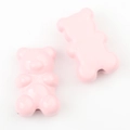 Close-up of pink gummy bear charms with a glossy finish for DIY jewelry making - 20 Pieces Set / Pink