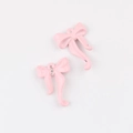 Detalle de colgantes de lazo rosa con cristales brillantes para creación de joyas DIY - Rosa Claro