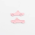 Detailansicht der Vorder- und Rückseite rosa Auto-Anhänger für DIY-Schmuckherstellung - Rosa