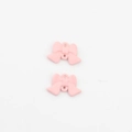 Details von rosa matten 3D-Schleifenanhängern aus Legierung für DIY-Schmuck mit Doppellöchern - Rosa