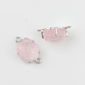 Details zu rosa Harzrosen-Anhängern mit Silberverbindern für DIY-Schmuckherstellung - Rosa