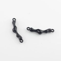 Detailansicht schwarzer Wellen-Verbinder aus Zinklegierung für DIY-Schmuck und Ohrringe - Schwarz