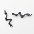 Detail von wellenförmigen schwarzen Legierungskettengliedern für DIY Schmuckherstellung - Schwarz