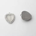 Herzanhänger aus Silberlegierung mit Strass und Perlen für DIY-Schmuckherstellung - Kleines Herz (Silber)