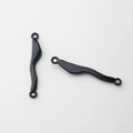 Glänzende schwarze Legierungsverbinder mit doppelten Aufhängelöchern für DIY-Schmuck - Schwarz