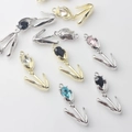 DIY tulip alloy pendant with waterdrop rhinestones for elegant jewelry making - Random Mix