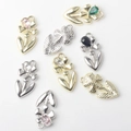 Detail van tulpvormige hangers van legering met kristallen voor DIY-sieraden - Willekeurig gemengd