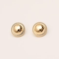 Pendientes de botón redondos dorados minimalistas con borde de cuerda vintage - Estilo Redondo Borde Trenzado (EH12049)
