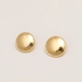 Pendientes de botón redondos dorados minimalistas con textura de espiral - Estilo de Textura Espiral Cepillado (EH12050)