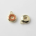 Front and back detail of orange enamel donut charms for DIY jewelry making - Coffee Gold Base