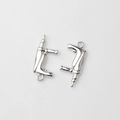 Detailed view of mini alloy electric drill pendants with polished silver finish for DIY - Silver