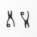 Macro view of matte black pliers charms for creative DIY jewelry making and earrings - Matte Black Plier Style / Black