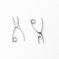 Macro detail of miniature silver alloy plier charms for DIY earring and jewelry making - Bright Silver Plier Style / Silver