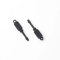 Macro shot of two mini black screwdriver charms with matte finish for DIY jewelry crafts - Black