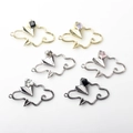 Handmade alloy cloud and paper plane charms with inlaid gems for DIY jewelry making - Random Mixed