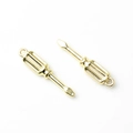 Detailed view of two gold alloy screwdriver charms for DIY jewelry making and crafts - Gold