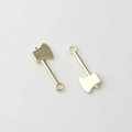 Detailed close-up of golden alloy mini axe charms for DIY jewelry and crafts - Gold
