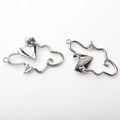 Silver alloy hollow cloud and paper plane charms with rhinestone for DIY jewelry making - Silver/Champagne Rhinestone