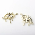Macro view of gold melting eye charms with sparkling zircon for DIY jewelry making - Eye Shape (WSX-1642) / Gold White Rhinestone