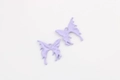 Detailed front and back view of light purple butterfly alloy pendant for DIY jewelry making - Purple