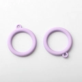 Macro detail of matte lavender purple alloy ring charms for DIY earring making - Light Purple