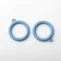 Detail of light blue matte alloy circular charms with fine glitter for DIY jewelry making - Teal