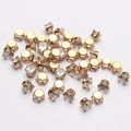 Ovale Kristallglasperlen mit goldener Krallenfassung für DIY-Schmuck und Ohrringe - Gold Weißer Zirkonia