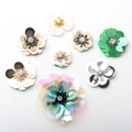 Handgemaakte iriserende pailletten bloem patches in diverse kleuren en maten met kralen - Willekeurige gemengde stijlen