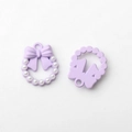Dettaglio di ciondoli a fiocco viola in lega con perle per creazione di gioielli fai-da-te - Viola Lavanda (Perla Artificiale)