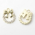 Détail de breloques nœud doré avec strass et perles pour la création de bijoux DIY - Or (Strass)