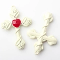 Detailed view of alloy cross pendant with rose vine and red heart for DIY jewelry - Red with White Print