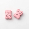 Detailopname van roze beer kralen van legering voor doe-het-zelf sieraden maken - Roze