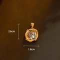 Vintage gold and silver coin pendant featuring a classical portrait and gemstone details - 18K Gold Antique Silver Pendant Only (Without Chain)