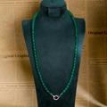 Collier à double rang en agate vert foncé avec fermoir strass brillant sur présentoir - Palladium Blanc K Agate Verte (65 Collier)