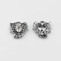 Detail of gunmetal alloy heart spiderweb charms with clear zircon for DIY jewelry making - White-Graphite