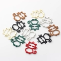 Set de breloques chat colorées en alliage creux pour la création de bijoux faits main - Couleurs Mélangées