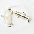 Dettaglio di ciondoli a forma di bambù in oro e finta giada per creazione di gioielli - Ciondolo Bambù Grande Bianco Latte Oro (WSX-1202-03)
