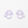 Détail de pendentifs chats évidés lavande en alliage pour création de bijoux DIY - Violet