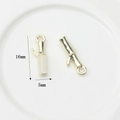 Bamboo shaped gold alloy pendant with white jade imitation and size dimensions - White Gold Small Bamboo Pendant (WSX-1202-15)