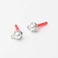 Close-up of pearl charms with silver petal base and hanging loops for DIY jewelry making - 10mm*8mm / Silver