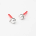 Detailed view of imitation pearl earring components with silver beaded metal base and hoop - 9mm*7mm / Silver