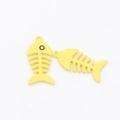 Detailed view of yellow matte fishbone charms for DIY jewelry making accessories - Yellow