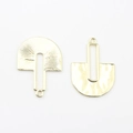 Detail of gold geometric hollow charms with radial sunburst and hammered metal textures - Sunburst Hammered (Gold Plated)