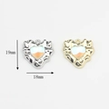 Vintage heart charms with iridescent stones in gold and silver finish for DIY jewelry - Heart Shape Mixed (WSX-748) / Random Mix