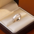 Minimalist silver ring with hammered texture in jewelry box for women - Band Ring / Platinum Hammered (7#)